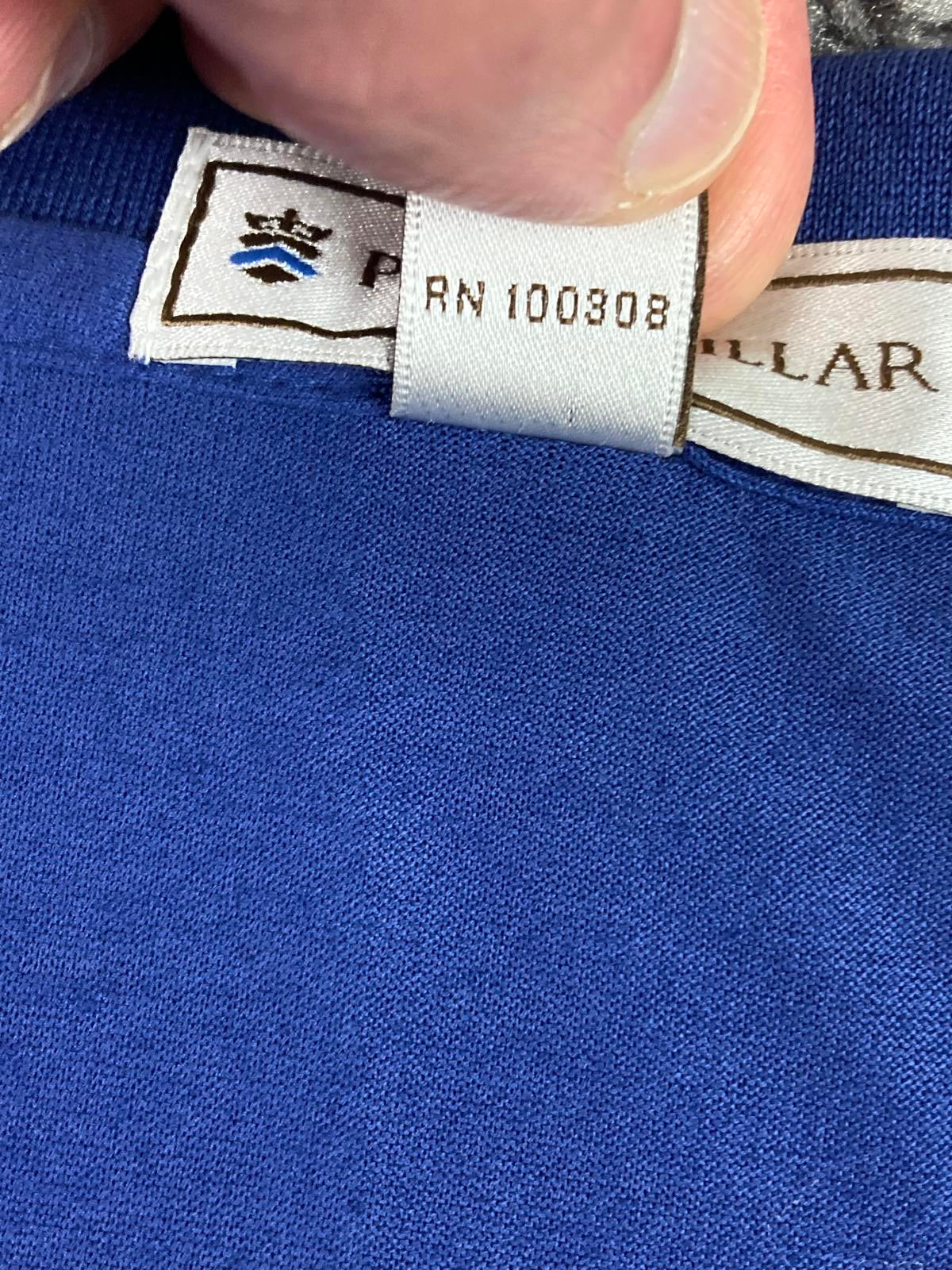 Peter Millar Blue Cotton Polo Shirt Men XL Made in Korea Casual Knit Top