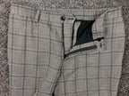 Zara Gray Plaid Dress Pants Womens Elastic Waist Tapered Slim Fit Trousers XL 34