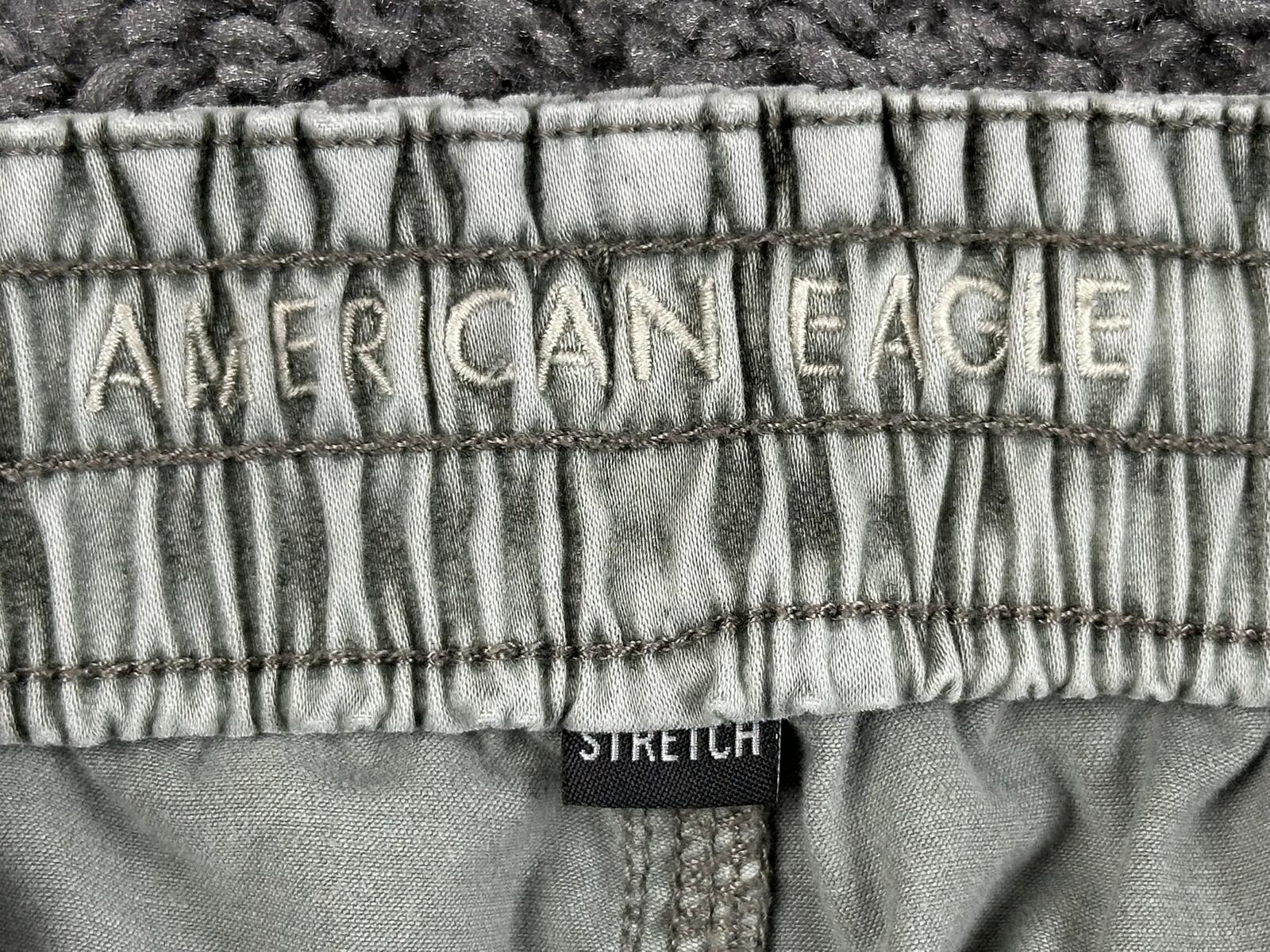 American Eagle High Waisted Utility Joggers Cargo Pants Stretch Sage Green Sz 8