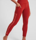Athleta salutation Stash Pocket II Twist 7/8 Leggings Powervita Rust Red XS