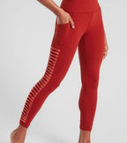 Athleta salutation Stash Pocket II Twist 7/8 Leggings Powervita Rust Red XS