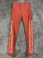 Athleta salutation Stash Pocket II Twist 7/8 Leggings Powervita Rust Red XS
