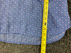 KUT from the Kloth Jasmine Blouse Blue Geometric Medallion Roll Tab Medium