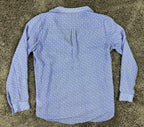KUT from the Kloth Jasmine Blouse Blue Geometric Medallion Roll Tab Medium