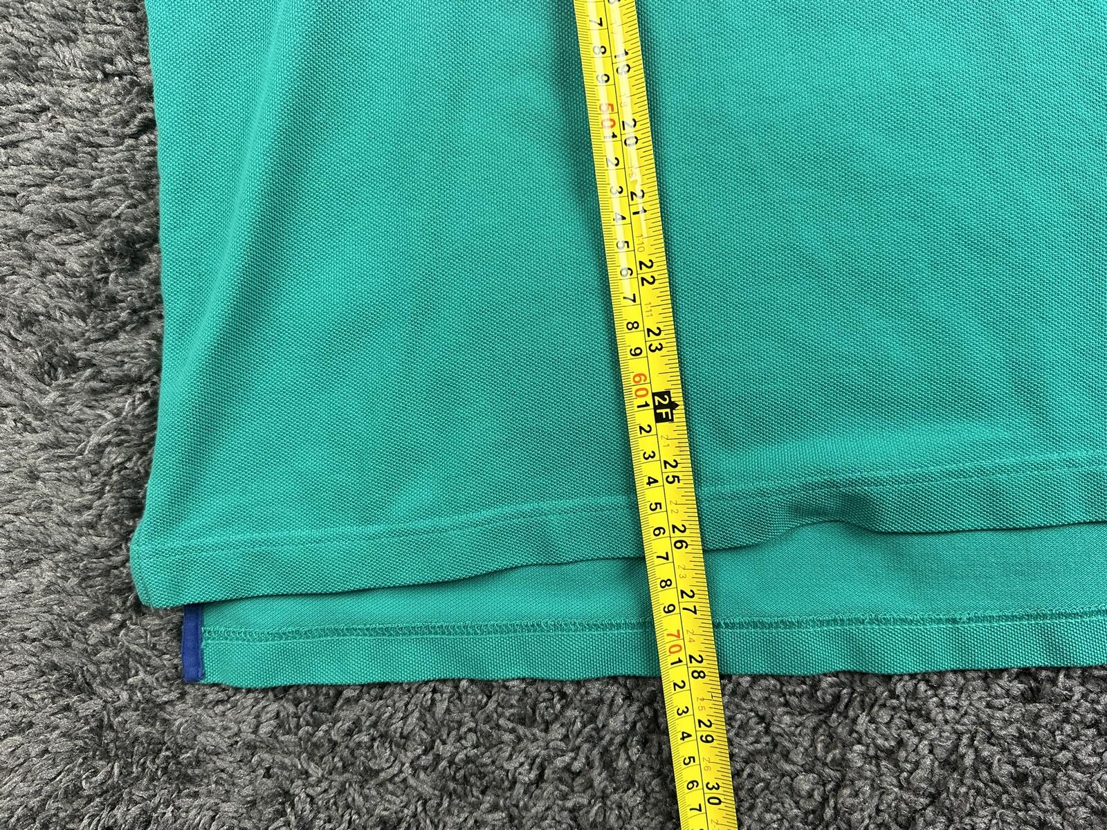 Brooks Brothers Mens Polo Shirt Turquoise Green Performance Cotton Logo Sz M