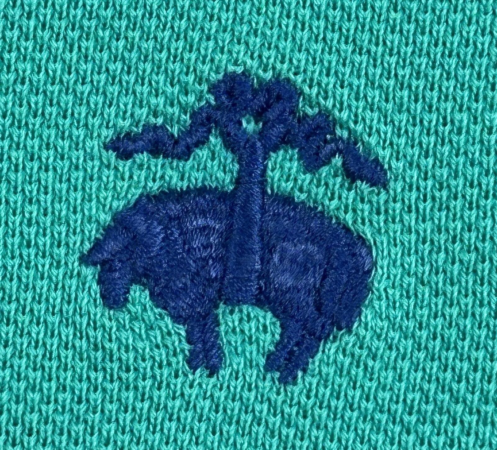 Brooks Brothers Mens Polo Shirt Turquoise Green Performance Cotton Logo Sz M