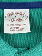 Brooks Brothers Mens Polo Shirt Turquoise Green Performance Cotton Logo Sz M