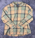 Alaskan Hardgear Duluth Trading Plaid Wool Blend Shirt XL Standard Fit Green Tan