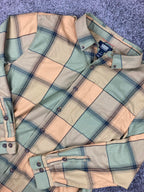 Alaskan Hardgear Duluth Trading Plaid Wool Blend Shirt XL Standard Fit Green Tan