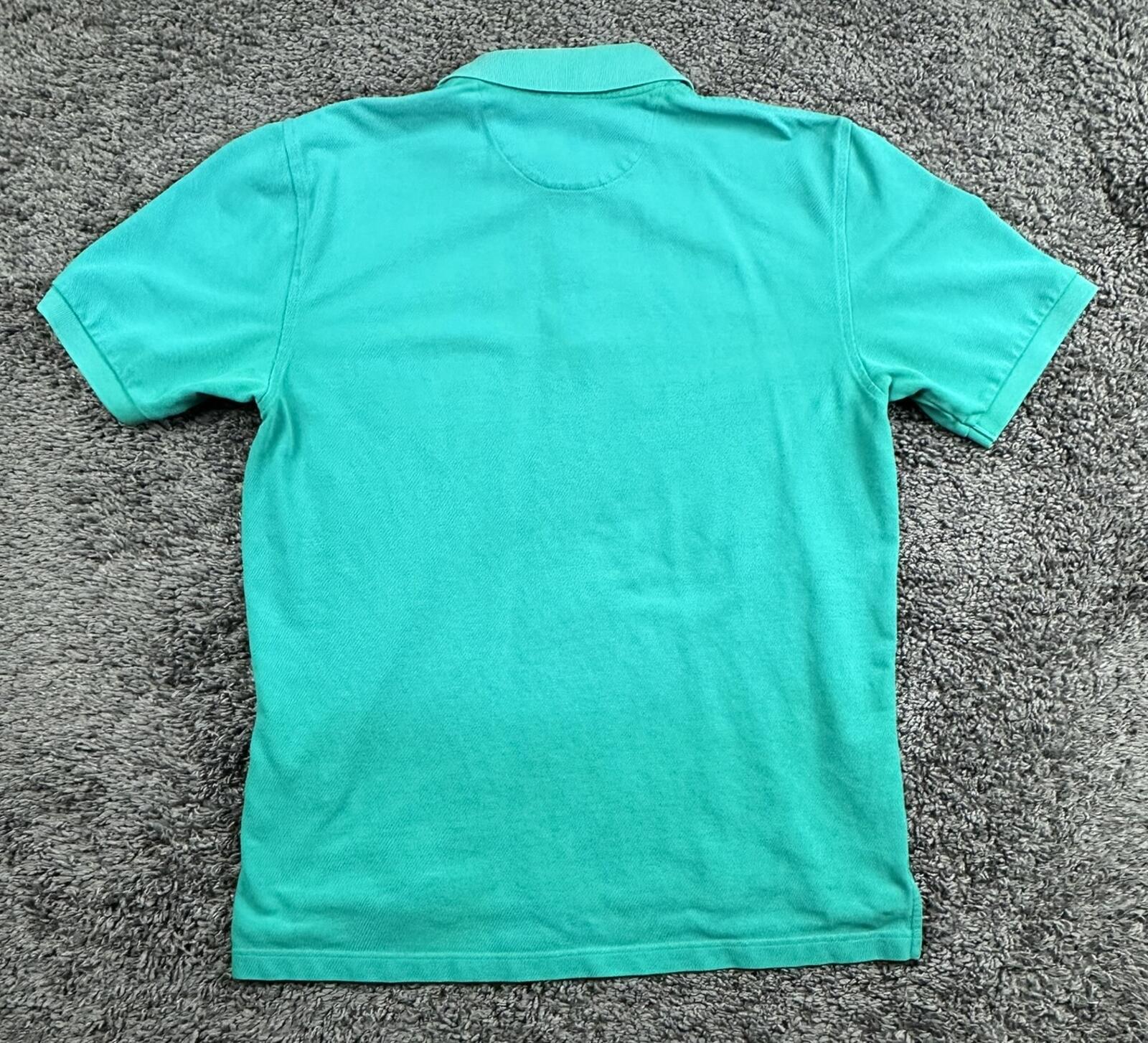 Brooks Brothers Mens Polo Shirt Turquoise Green Performance Cotton Logo Sz M