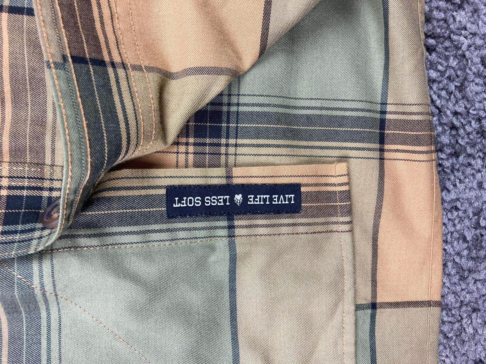 Alaskan Hardgear Duluth Trading Plaid Wool Blend Shirt XL Standard Fit Green Tan