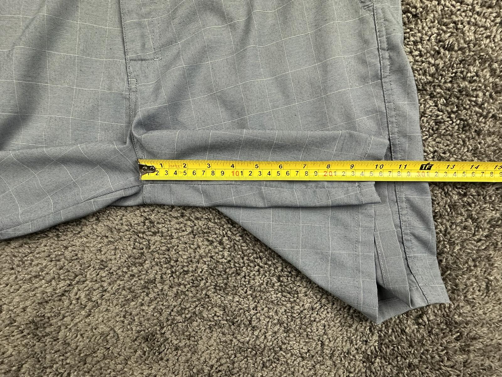 O'Neill Shorts Mens Grey/Blue Plaid Hybrid Stretch Chino Walk Shorts Sz 36