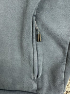 Sergio Tacchini Hoodie Mens Dark Blue Neon Green Fleece Zipper Pockets Sz XL