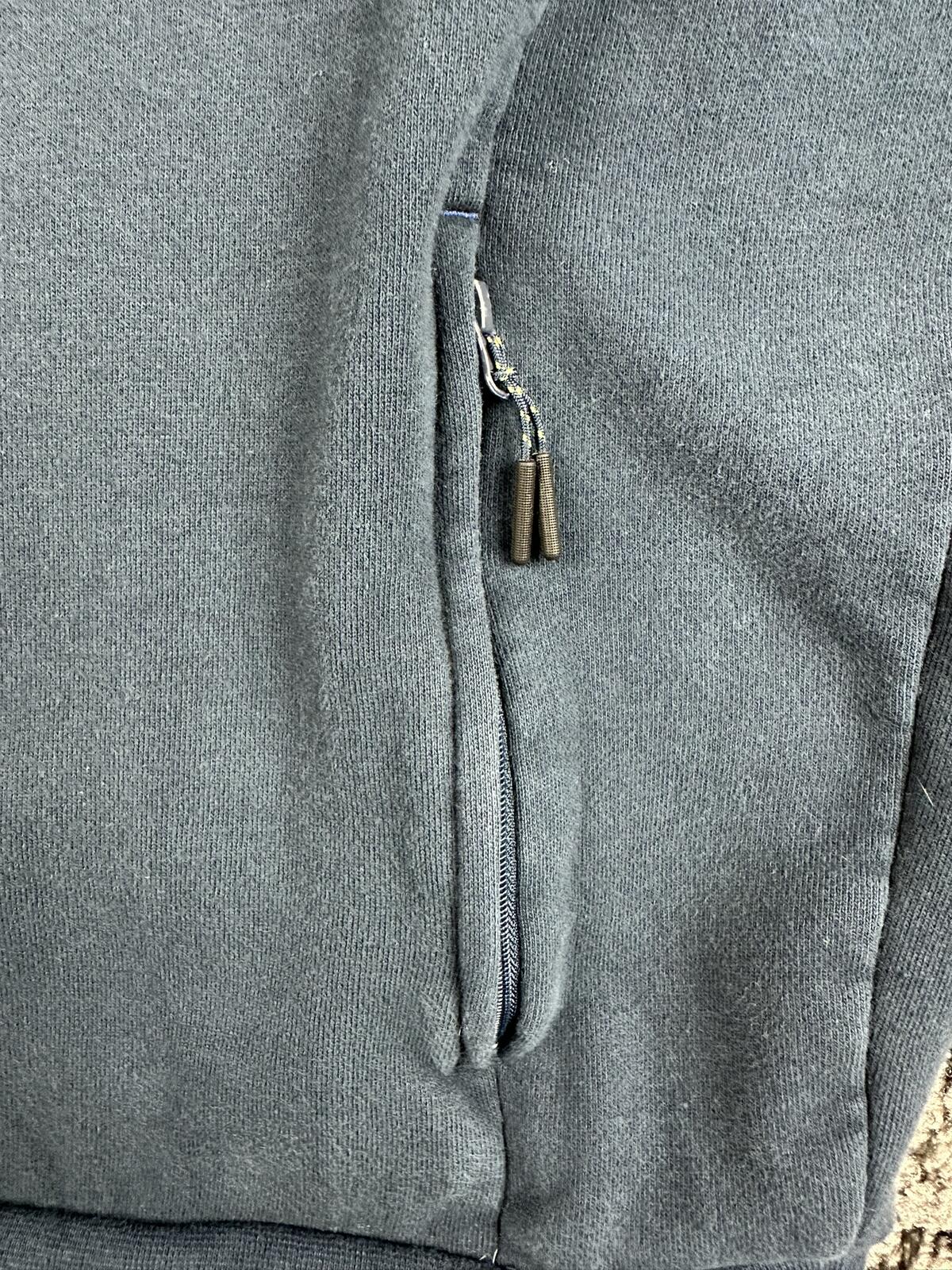 Sergio Tacchini Hoodie Mens Dark Blue Neon Green Fleece Zipper Pockets Sz XL