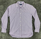 J. Crew Thompson Shirt Mens  Purple Navy Gingham Check 80s 2-Ply Sz L 16 16.5