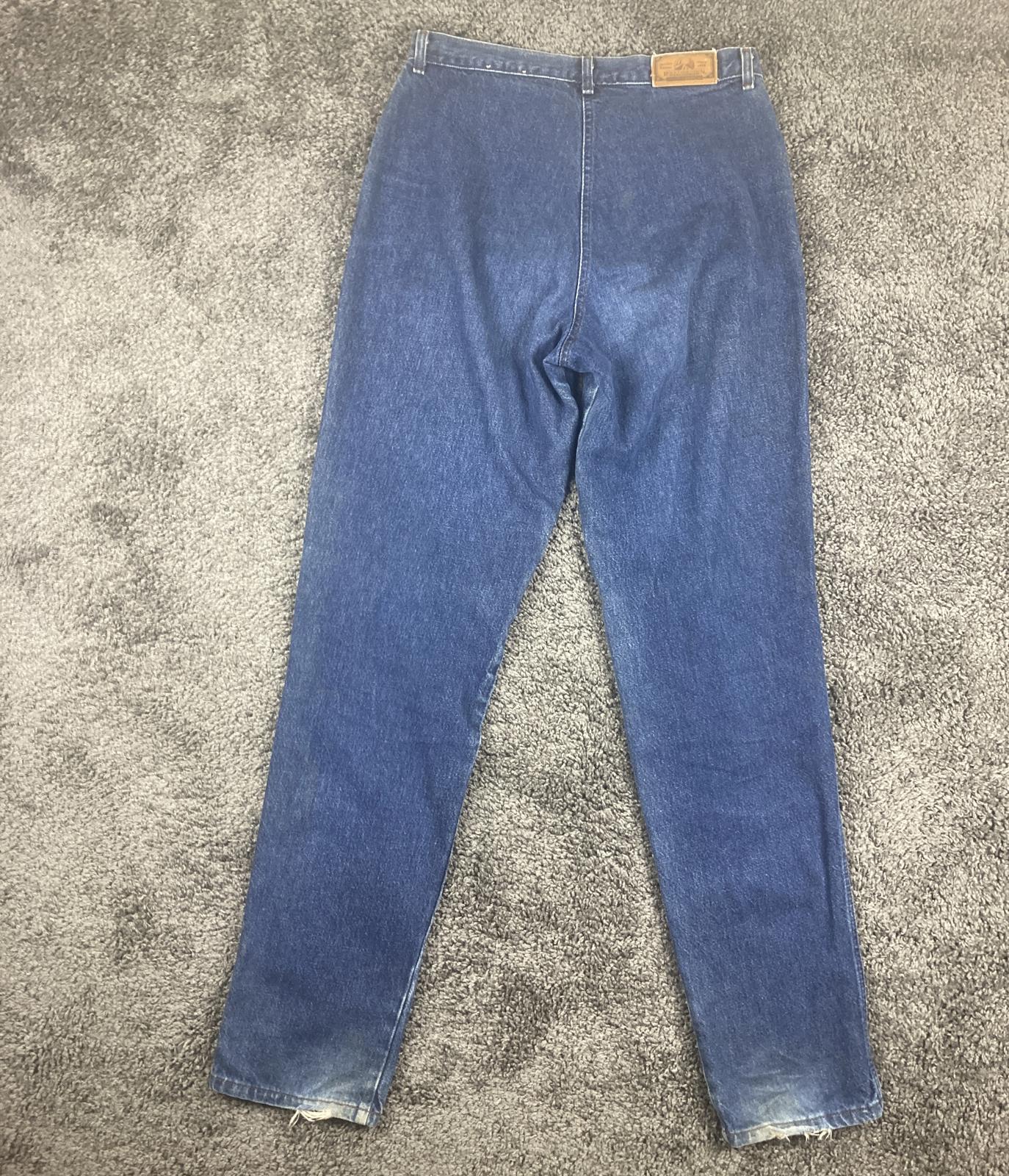 Rocky Mountain Rockies Vintage High Rise Western Jeans Blue Denim 34X35 Long USA