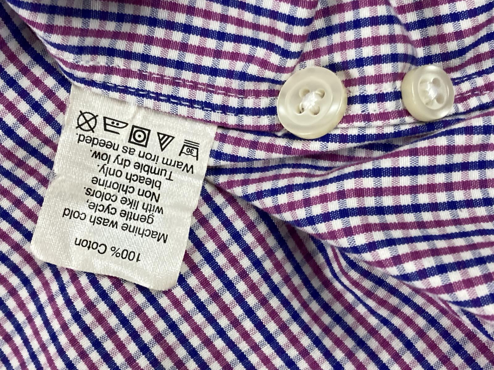 J. Crew Thompson Shirt Mens  Purple Navy Gingham Check 80s 2-Ply Sz L 16 16.5