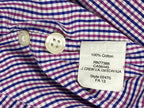 J. Crew Thompson Shirt Mens  Purple Navy Gingham Check 80s 2-Ply Sz L 16 16.5