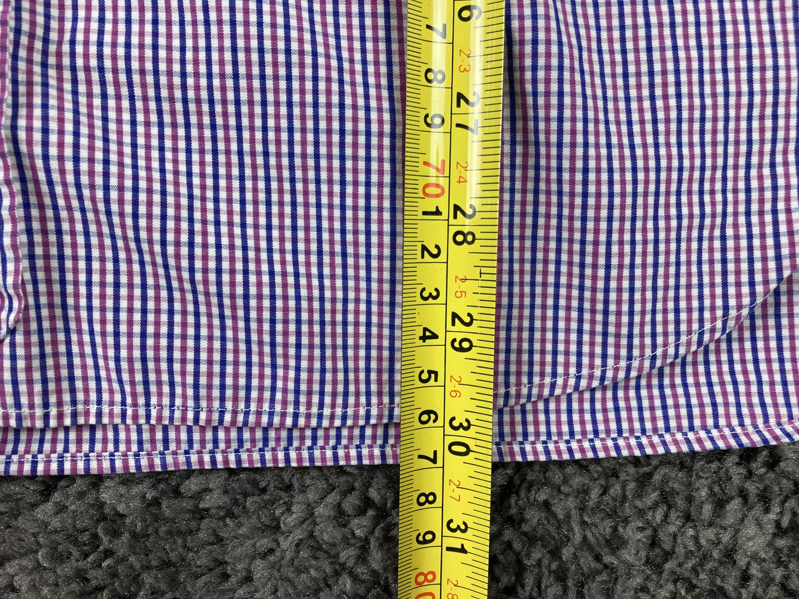 J. Crew Thompson Shirt Mens  Purple Navy Gingham Check 80s 2-Ply Sz L 16 16.5