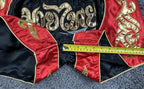 Muay Thai Shorts Thai Boxing Kickboxing Satin Red Black Gold MMA Fight Sz Medium