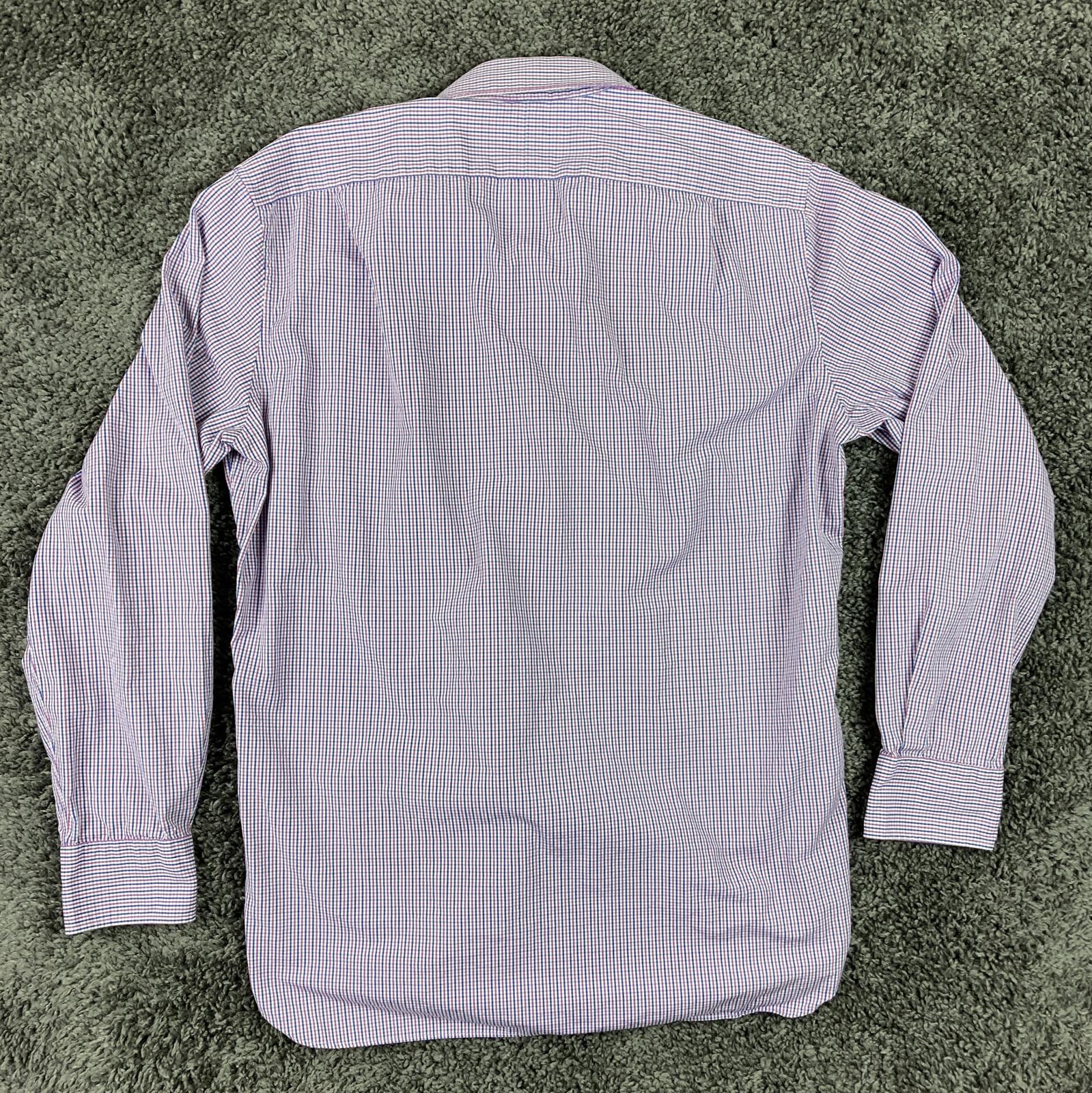 J. Crew Thompson Shirt Mens  Purple Navy Gingham Check 80s 2-Ply Sz L 16 16.5