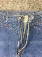 Rocky Mountain Rockies Vintage High Rise Western Jeans Blue Denim 34X35 Long USA