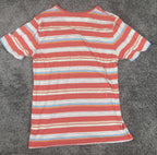 Quiksilver Mens Red Multicolor Stripe Short Sleeve Pocket Tee Size Large