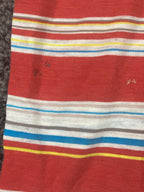 Quiksilver Mens Red Multicolor Stripe Short Sleeve Pocket Tee Size Large