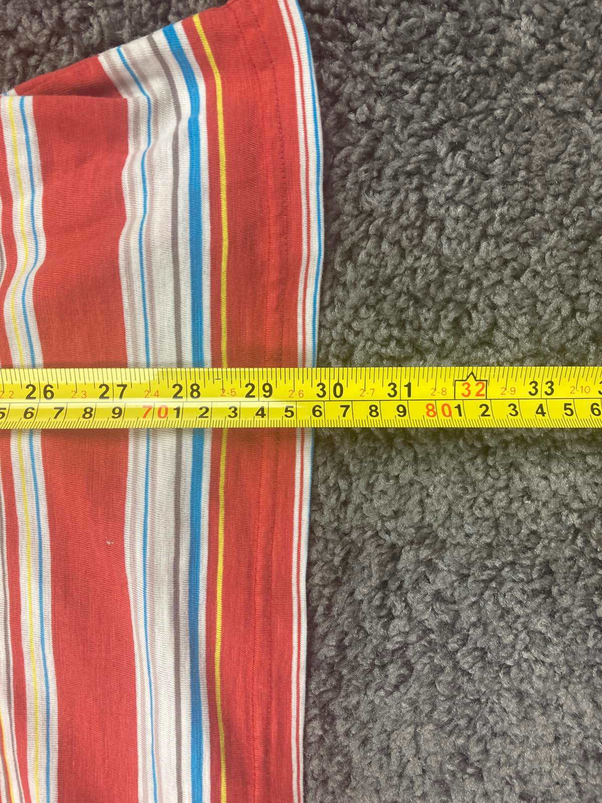Quiksilver Mens Red Multicolor Stripe Short Sleeve Pocket Tee Size Large