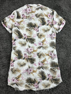 KUT from the Kloth Raelynn Lyocell Tropical Floral Palm Shirt Dress XL 35"