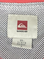Quiksilver Mens Red Multicolor Stripe Short Sleeve Pocket Tee Size Large