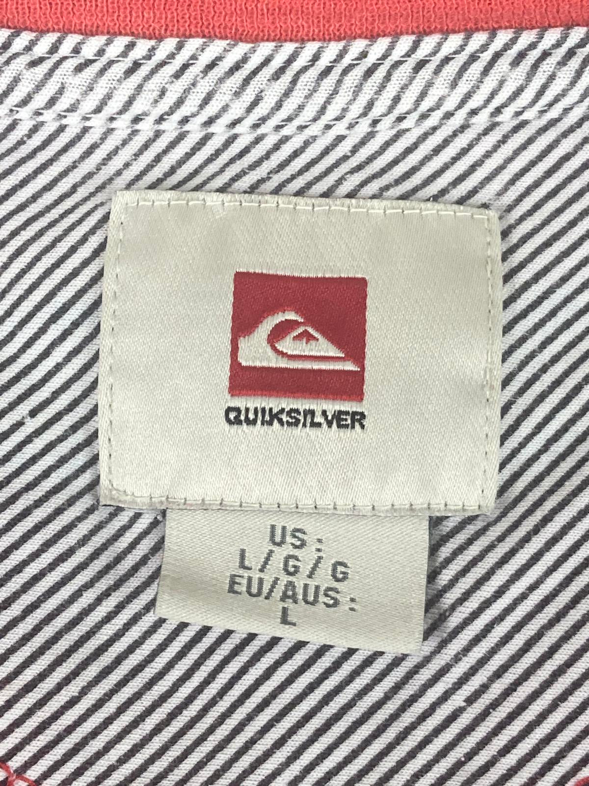Quiksilver Mens Red Multicolor Stripe Short Sleeve Pocket Tee Size Large