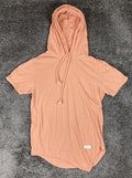 KDNK Men's Peach Short Sleeve Hoodie 11 4 14 11 Streetwear Cotton Sz S