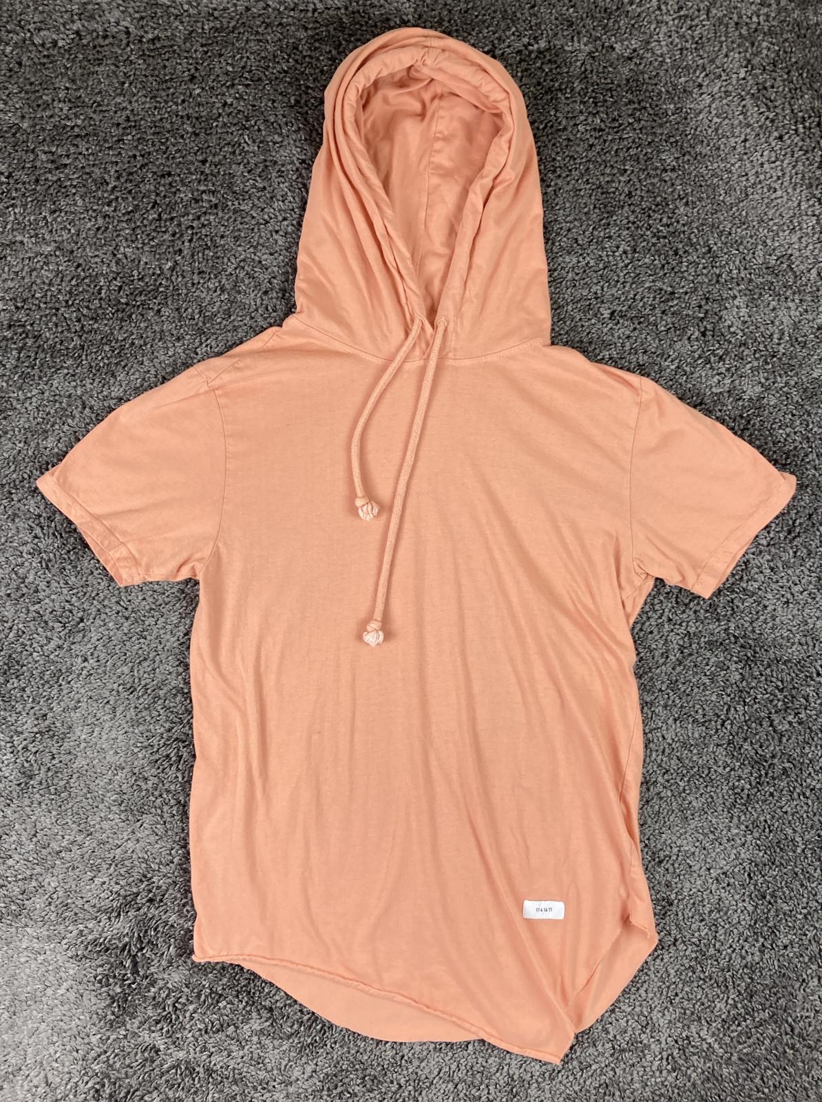 KDNK Men's Peach Short Sleeve Hoodie 11 4 14 11 Streetwear Cotton Sz S