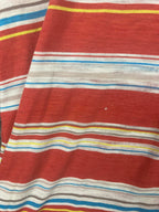 Quiksilver Mens Red Multicolor Stripe Short Sleeve Pocket Tee Size Large