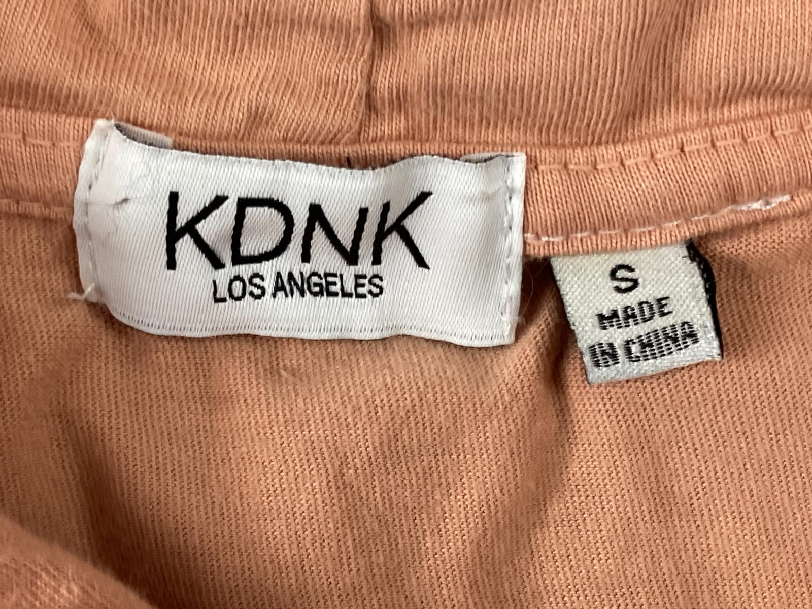 KDNK Men's Peach Short Sleeve Hoodie 11 4 14 11 Streetwear Cotton Sz S