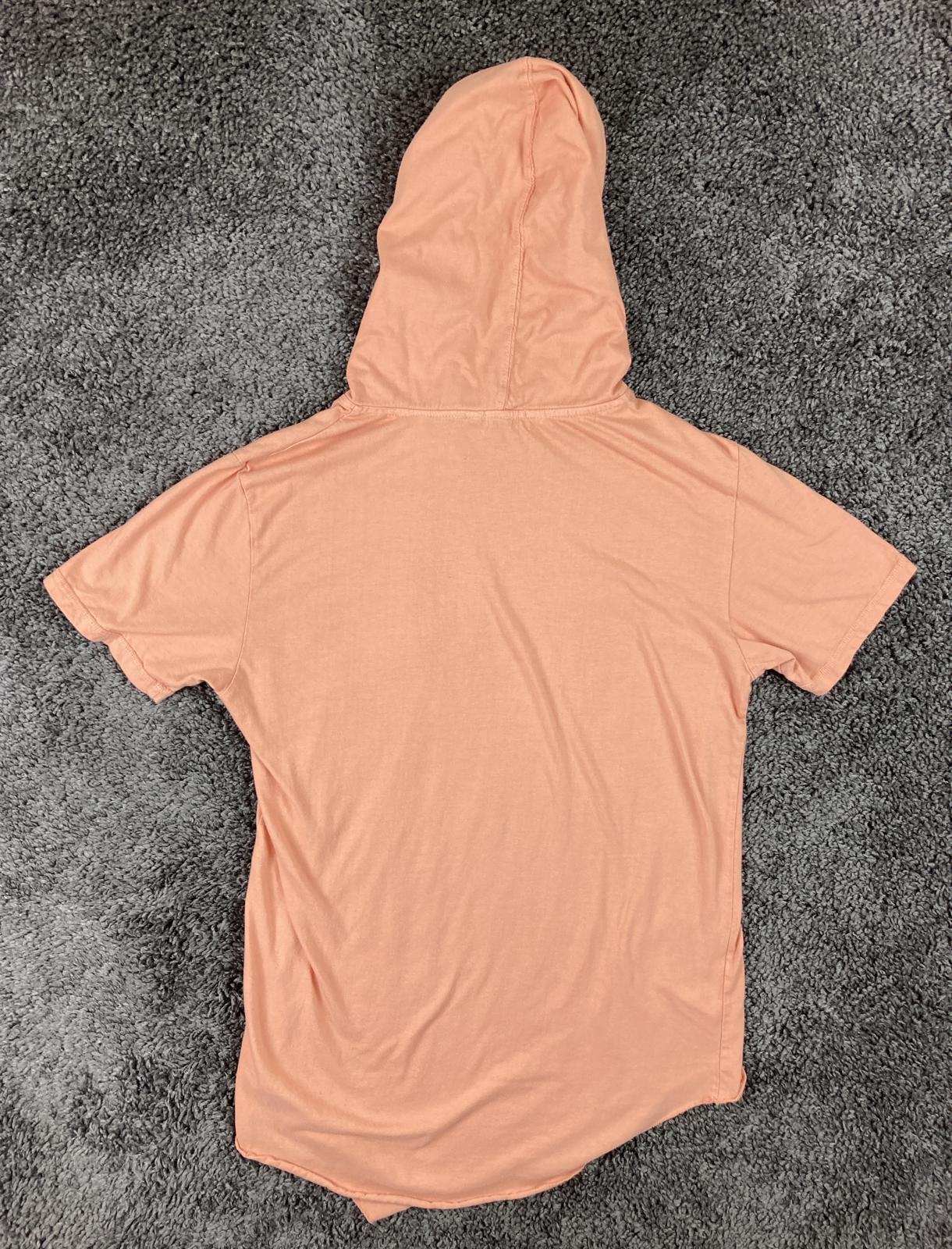 KDNK Men's Peach Short Sleeve Hoodie 11 4 14 11 Streetwear Cotton Sz S