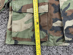 Vintage USMC M81 Woodland Camo BDU Combat Coat Jacket  Regular Rank Pins Sz S