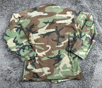 Vintage USMC M81 Woodland Camo BDU Combat Coat Jacket  Regular Rank Pins Sz S