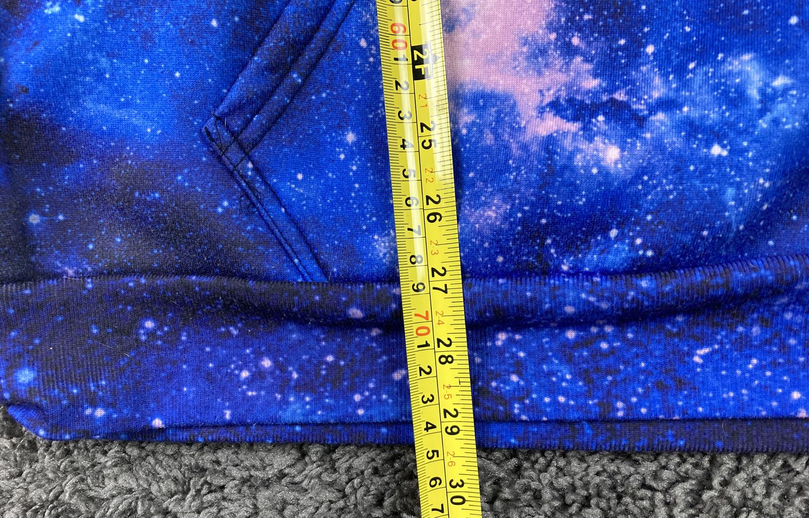 Into the AM Galaxy Hoodie Space Astronaut Rainbow Stars Mens Pullover Sz XL