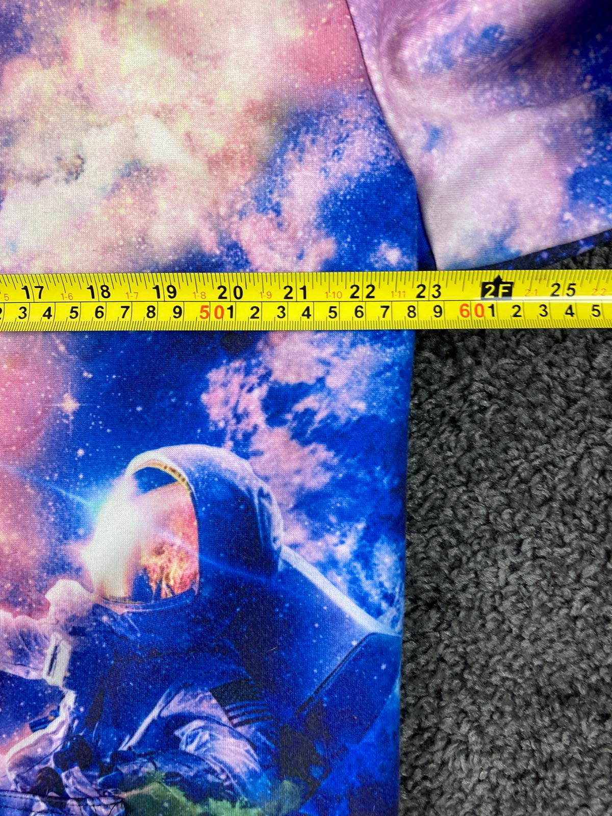 Into the AM Galaxy Hoodie Space Astronaut Rainbow Stars Mens Pullover Sz XL