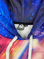 Into the AM Galaxy Hoodie Space Astronaut Rainbow Stars Mens Pullover Sz XL