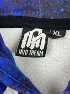 Into the AM Galaxy Hoodie Space Astronaut Rainbow Stars Mens Pullover Sz XL