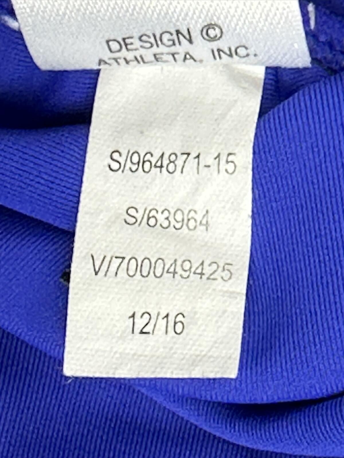 Athleta Tara Halter Tankini Swim Top Blue Underwire Twist Front Swimsuit 36 D/DD