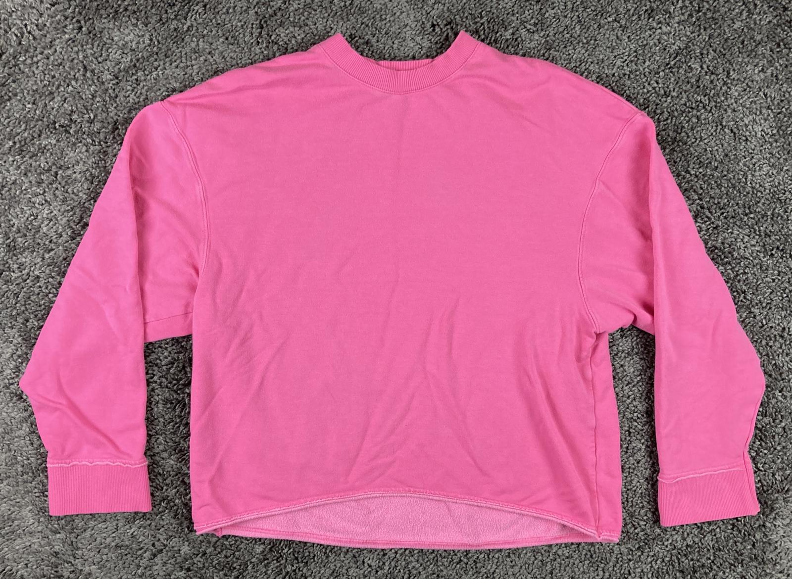 Nike Yoga Luxe Pink Cropped Fleece Crewneck Sweatshirt Women's Small S Boxy