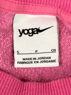 Nike Yoga Luxe Pink Cropped Fleece Crewneck Sweatshirt Women's Small S Boxy