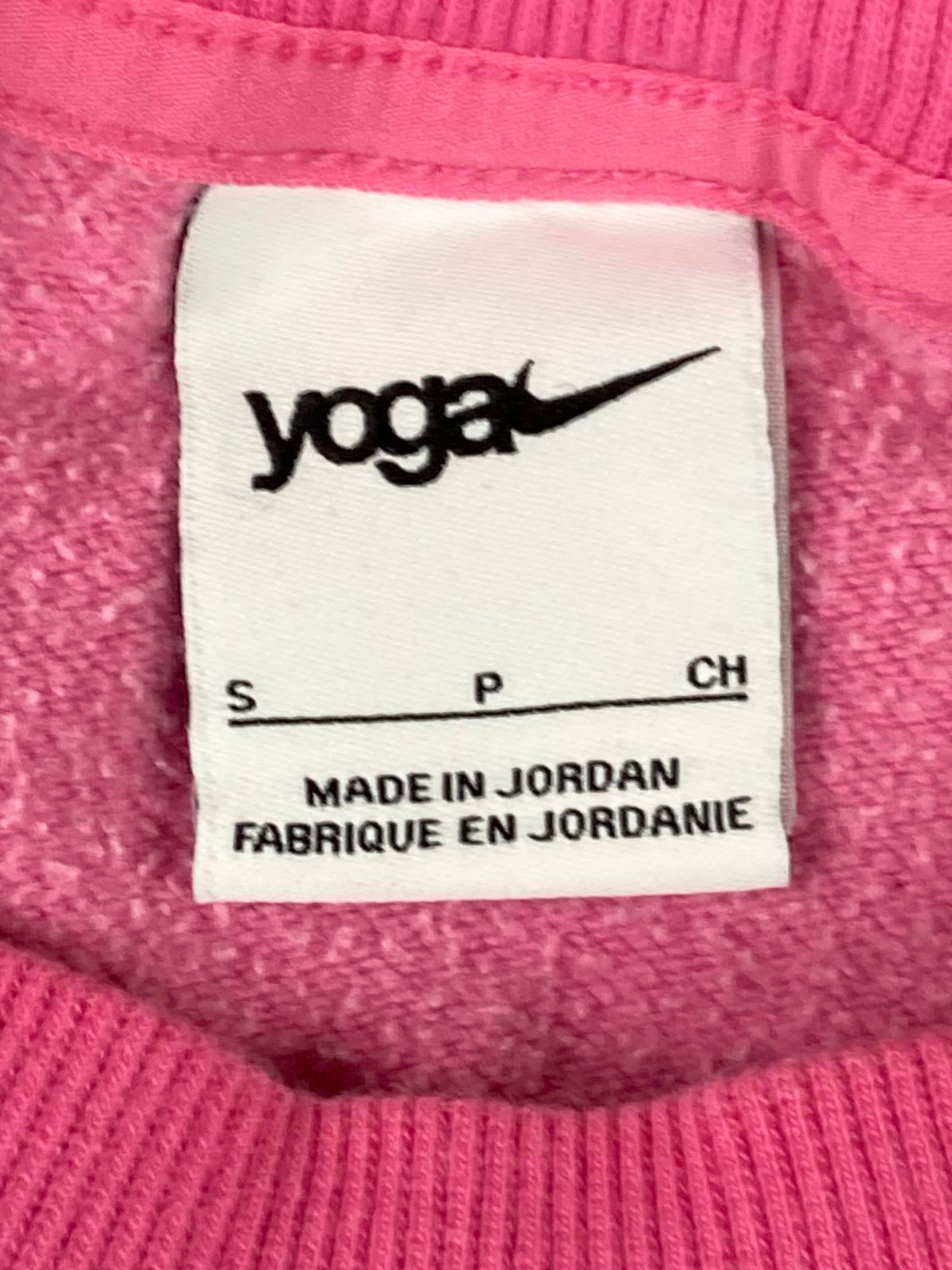 Nike Yoga Luxe Pink Cropped Fleece Crewneck Sweatshirt Women's Small S Boxy