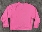 Nike Yoga Luxe Pink Cropped Fleece Crewneck Sweatshirt Women's Small S Boxy