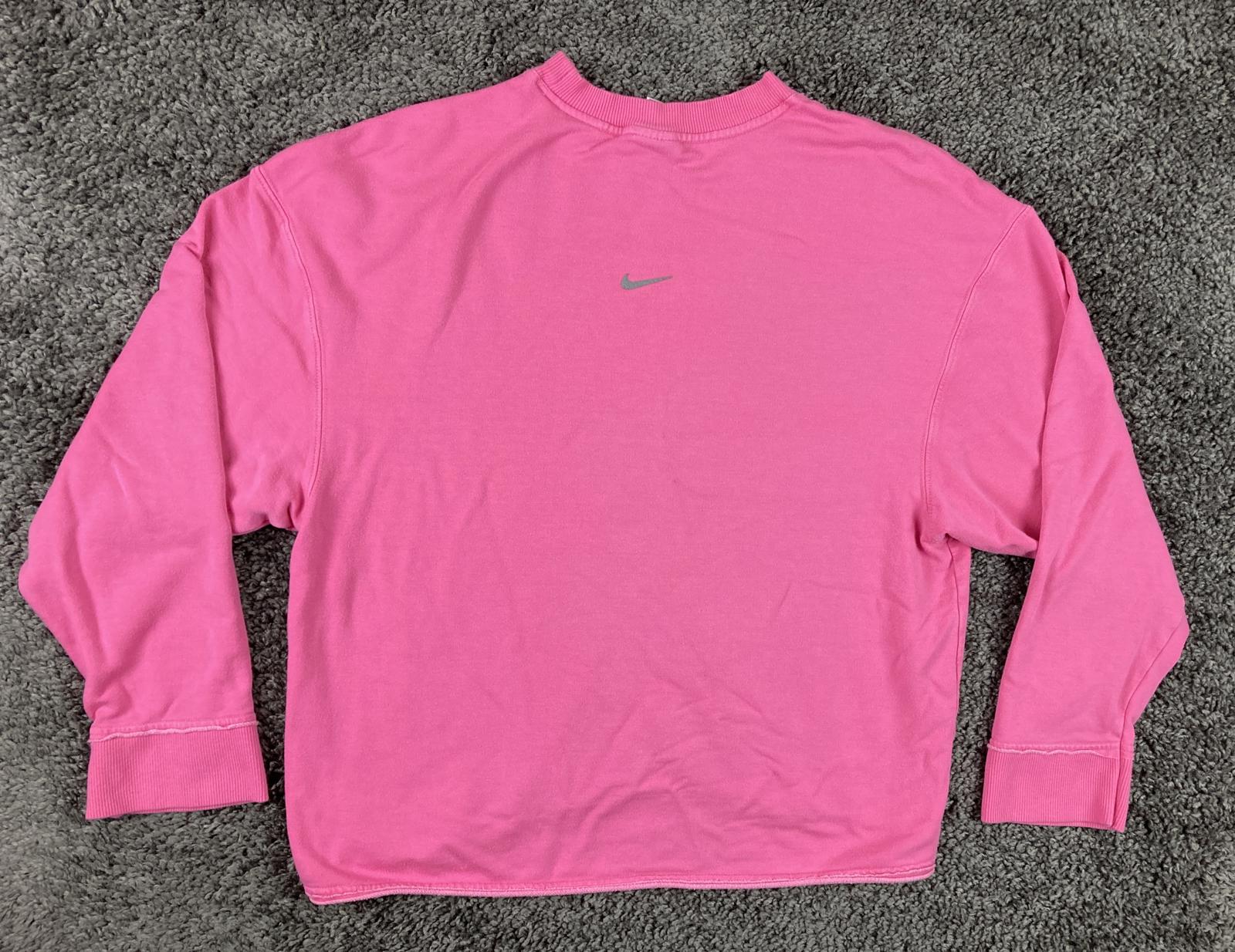 Nike Yoga Luxe Pink Cropped Fleece Crewneck Sweatshirt Women's Small S Boxy