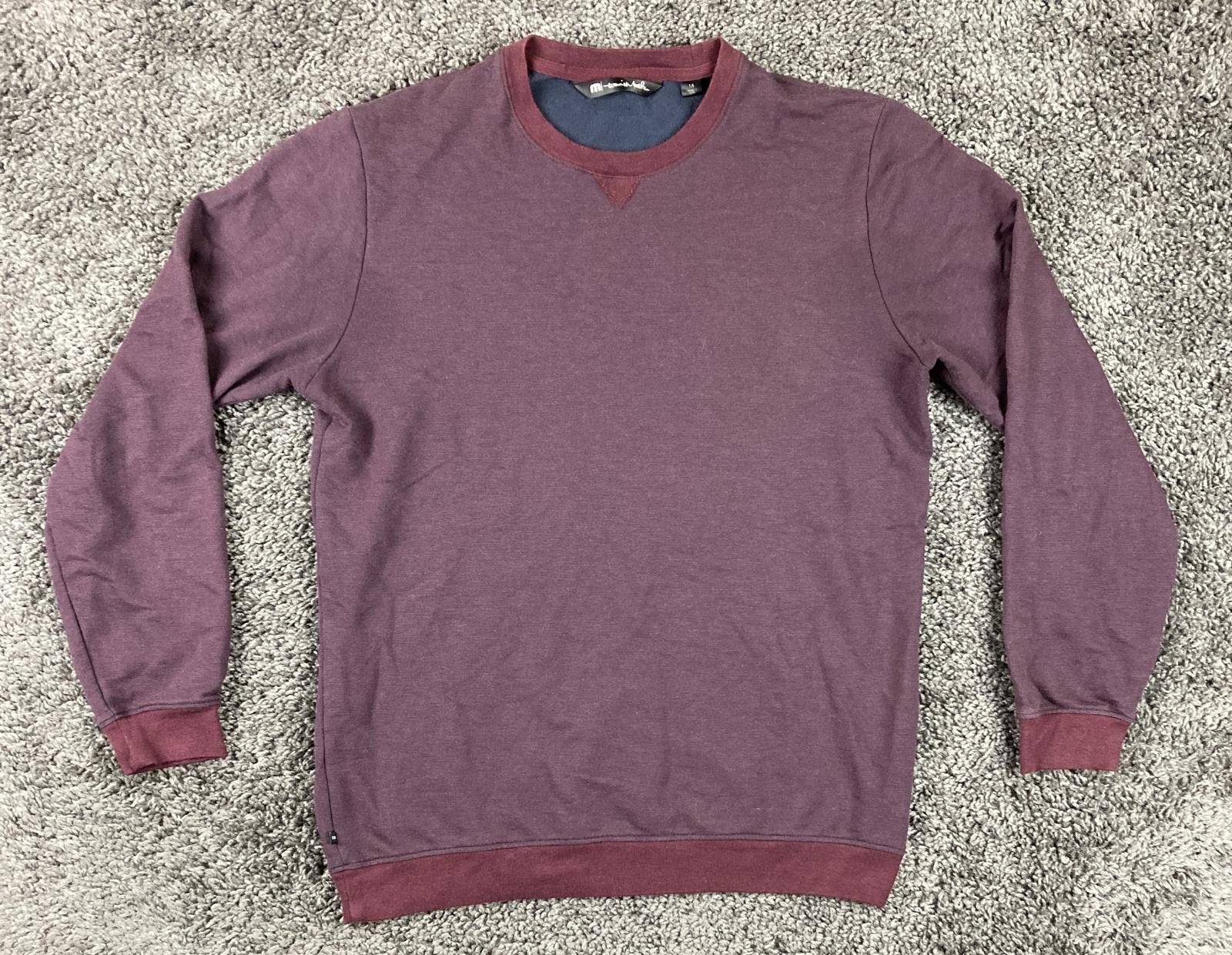 TravisMathew Crewneck Sweatshirt Men's Burgundy Pima Cotton Modal Blend Sz M